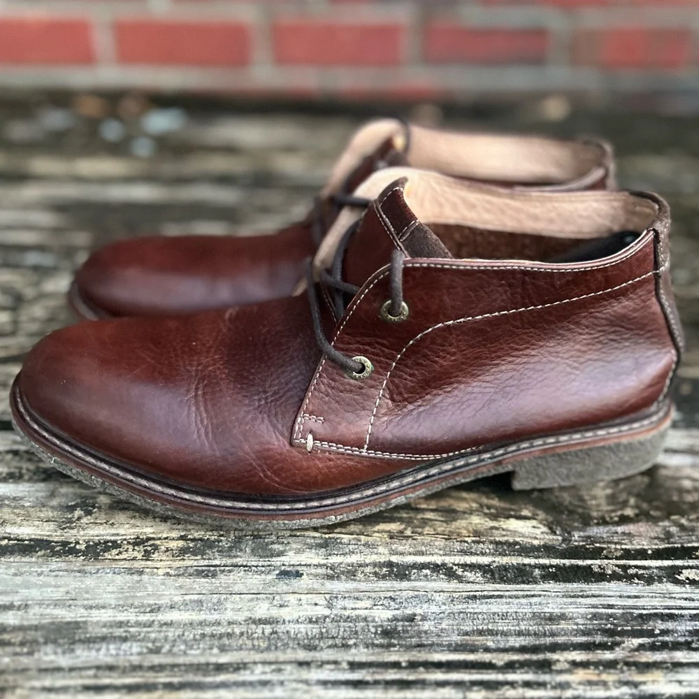 Lucky Brand Mason Brown Leather Lace Up Size 9 Chukka Boots